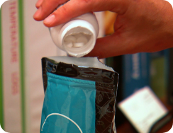Pill Pouring into Deterra Pouch