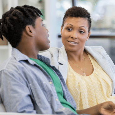 Mother and Son Talking