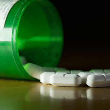 Bottle of spilled pills