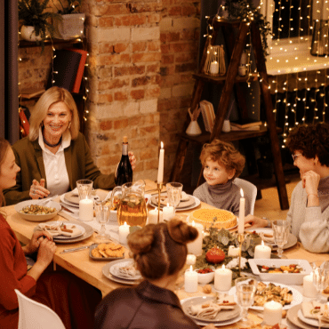 Family at dinner table
