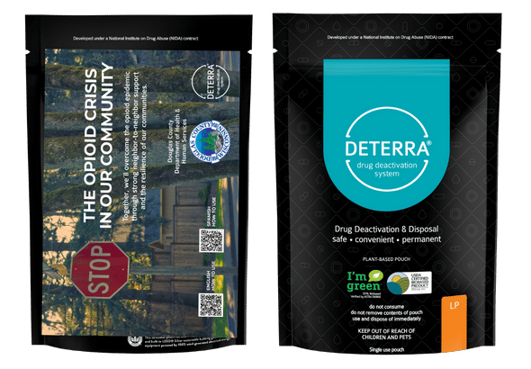 Deterra pouch with postcard